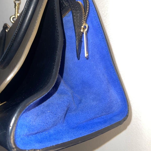 Authentic Celine trapeze crossbody hand bag Black and Blue Leather Bag - Picture 7 of 14